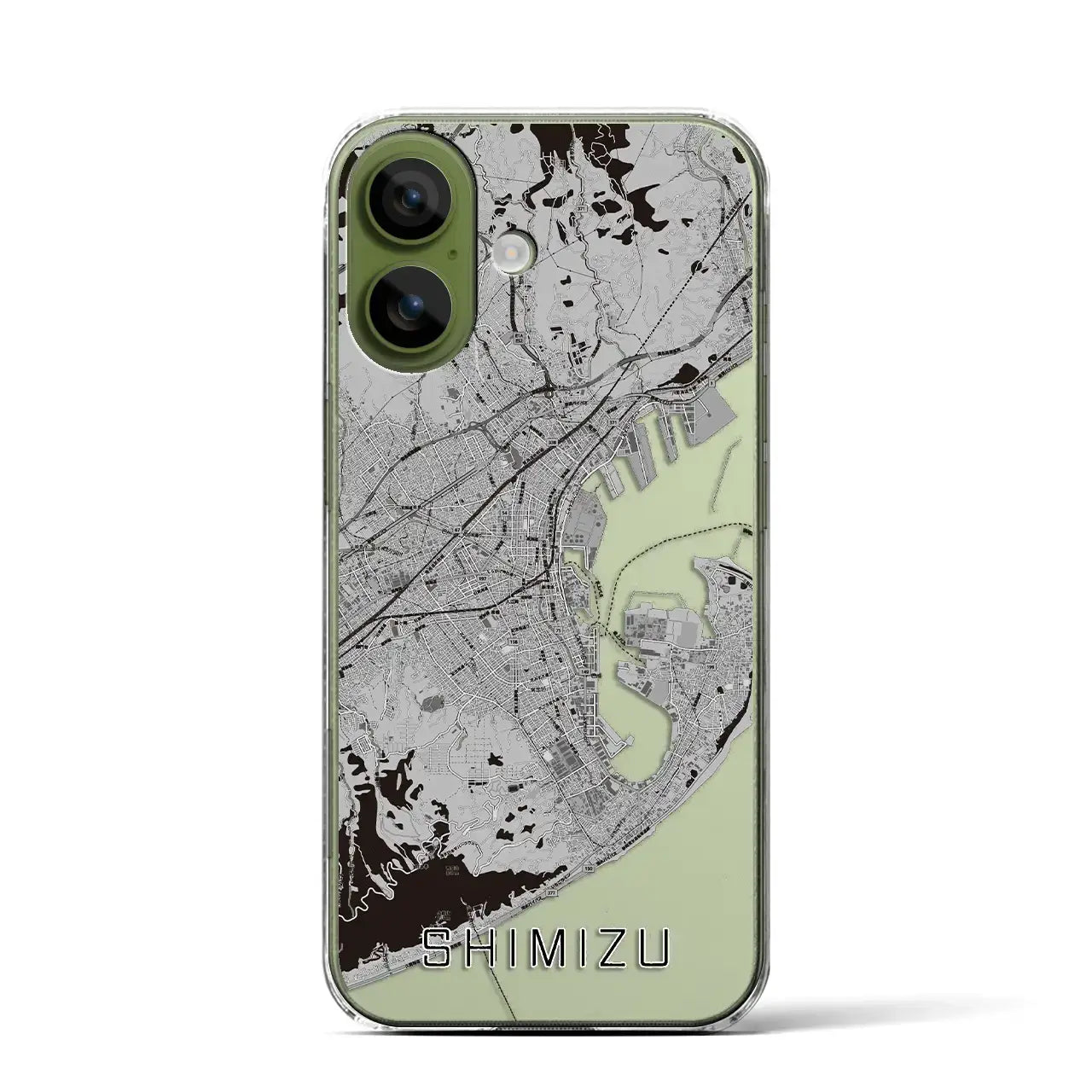 【清水(静岡県)】地図柄iPhoneケース(クリアタイプ)