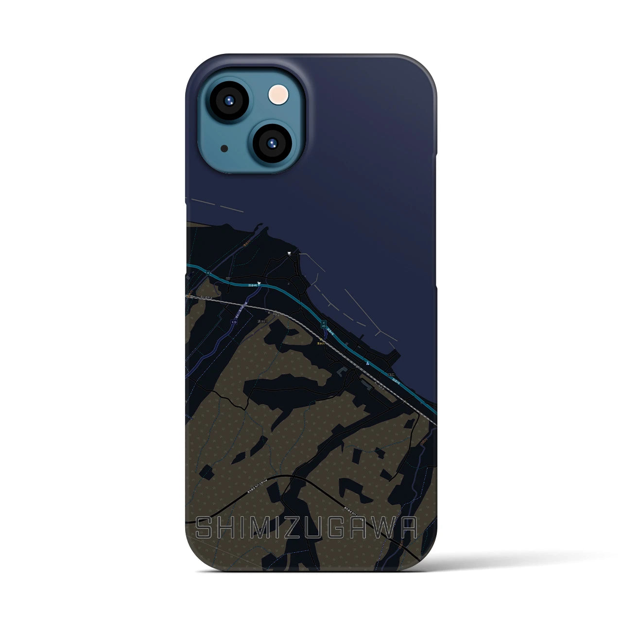 【清水川(青森県)】地図柄iPhoneケース(バックカバータイプ)