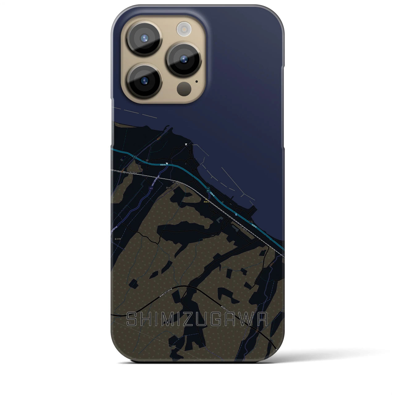 【清水川(青森県)】地図柄iPhoneケース(バックカバータイプ)