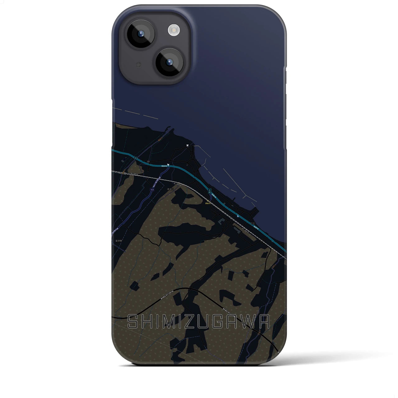 【清水川(青森県)】地図柄iPhoneケース(バックカバータイプ)