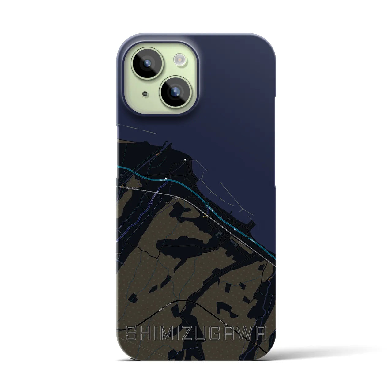 【清水川(青森県)】地図柄iPhoneケース(バックカバータイプ)