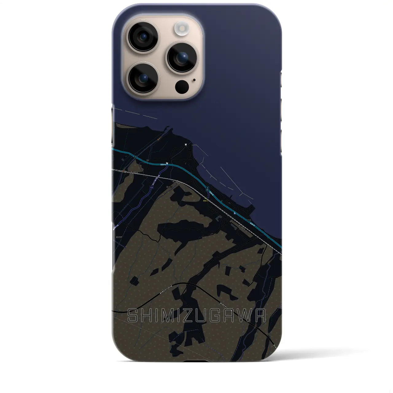 【清水川(青森県)】地図柄iPhoneケース(バックカバータイプ)