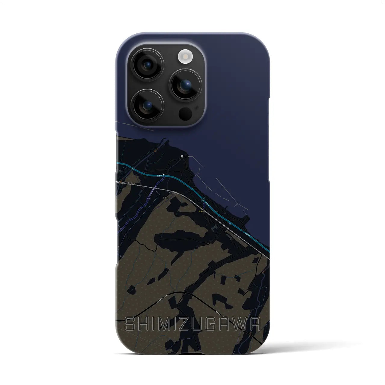 【清水川(青森県)】地図柄iPhoneケース(バックカバータイプ)