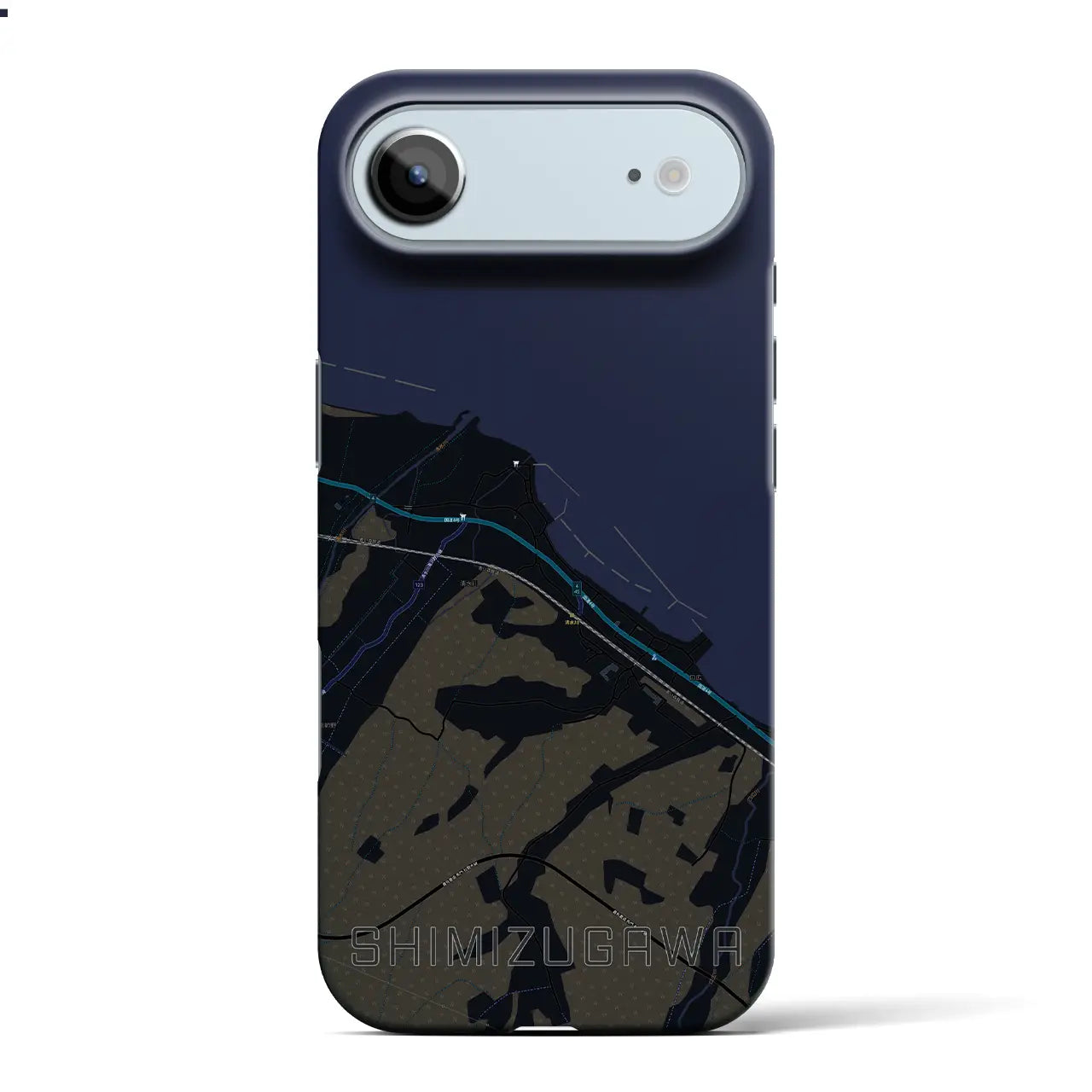 【清水川(青森県)】地図柄iPhoneケース(バックカバータイプ)