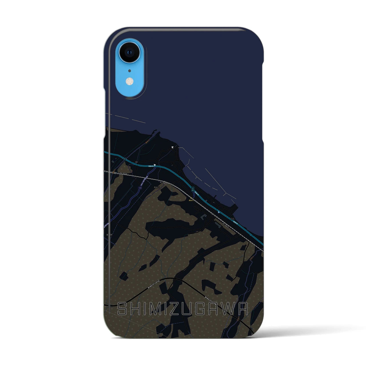 【清水川(青森県)】地図柄iPhoneケース(バックカバータイプ)