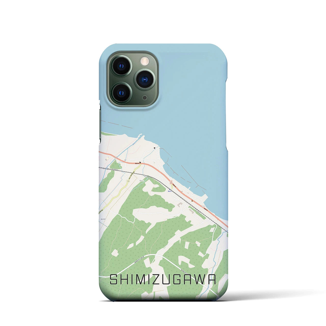 【清水川(青森県)】地図柄iPhoneケース(バックカバータイプ)