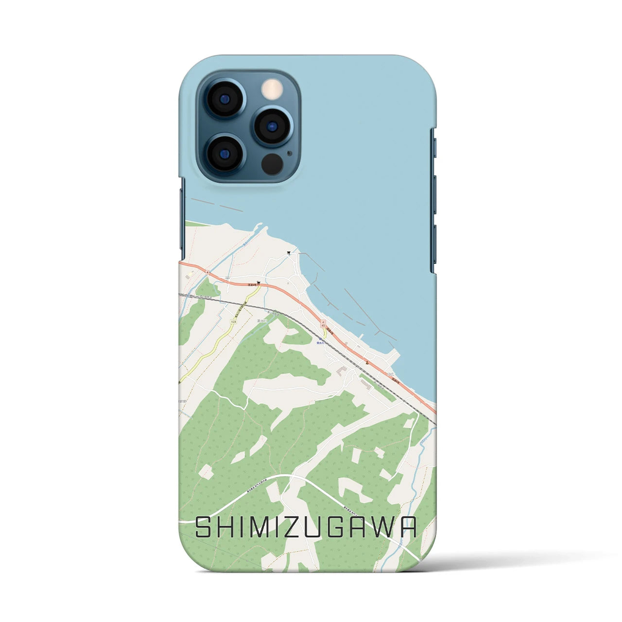 【清水川(青森県)】地図柄iPhoneケース(バックカバータイプ)