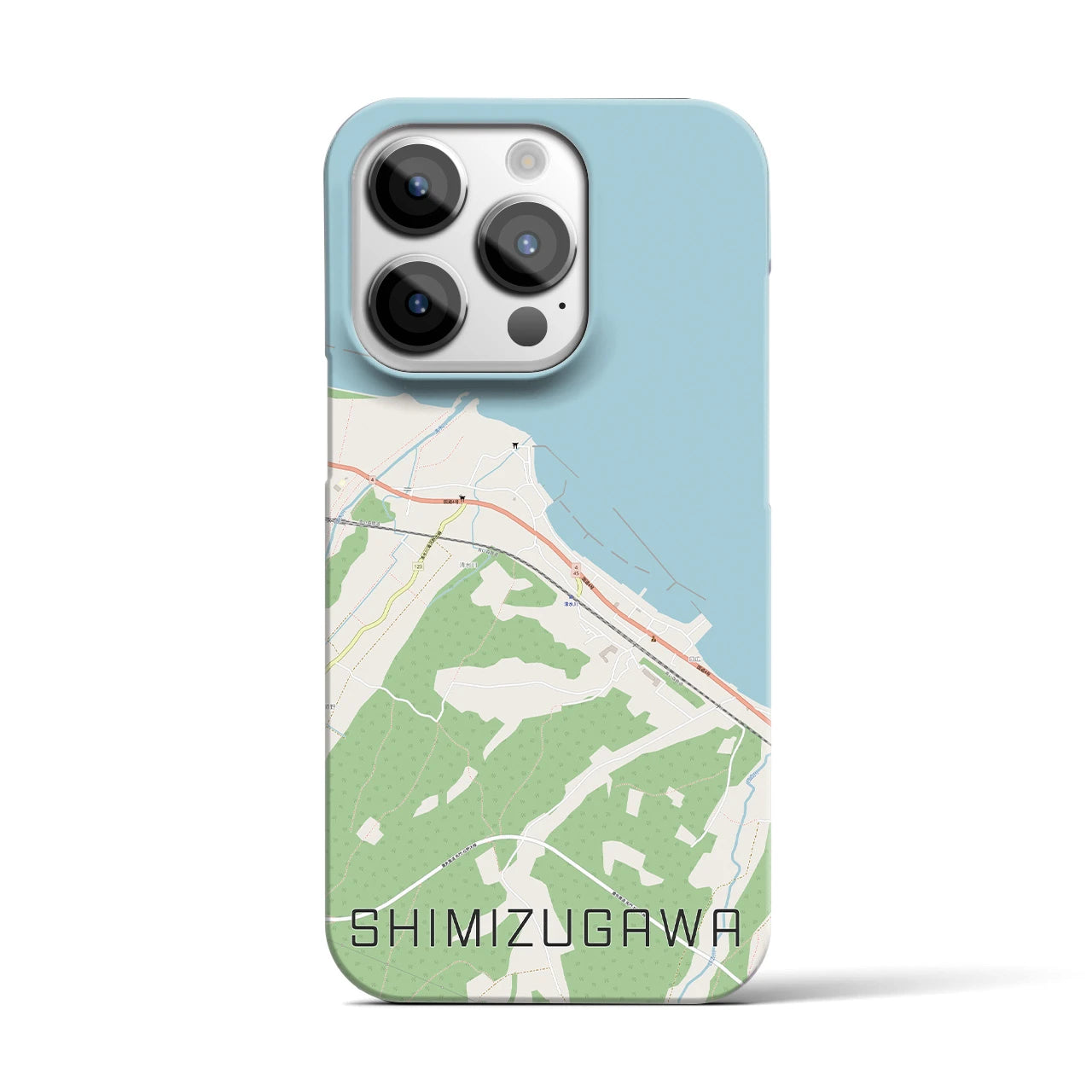 【清水川(青森県)】地図柄iPhoneケース(バックカバータイプ)