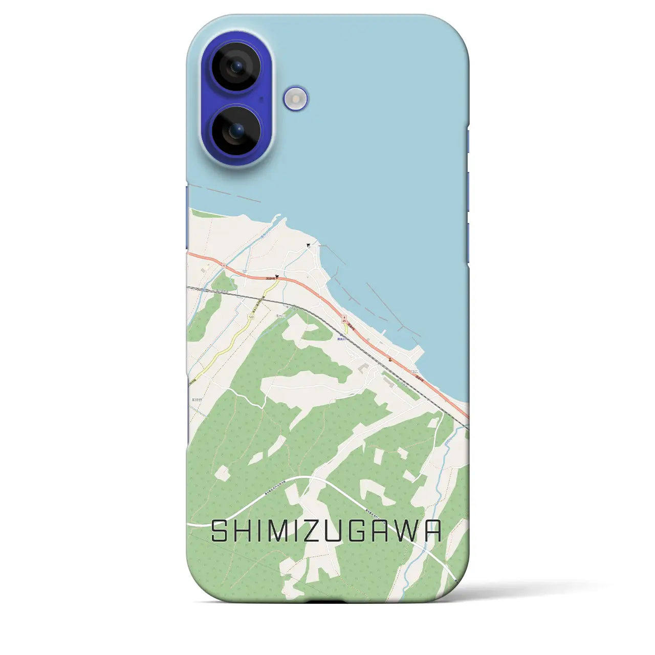 【清水川(青森県)】地図柄iPhoneケース(バックカバータイプ)ナチュラル・iPhone 16 Pro Max 用