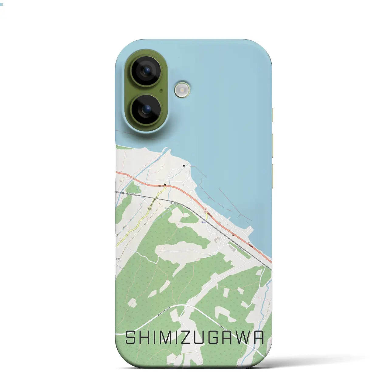 【清水川(青森県)】地図柄iPhoneケース(バックカバータイプ)