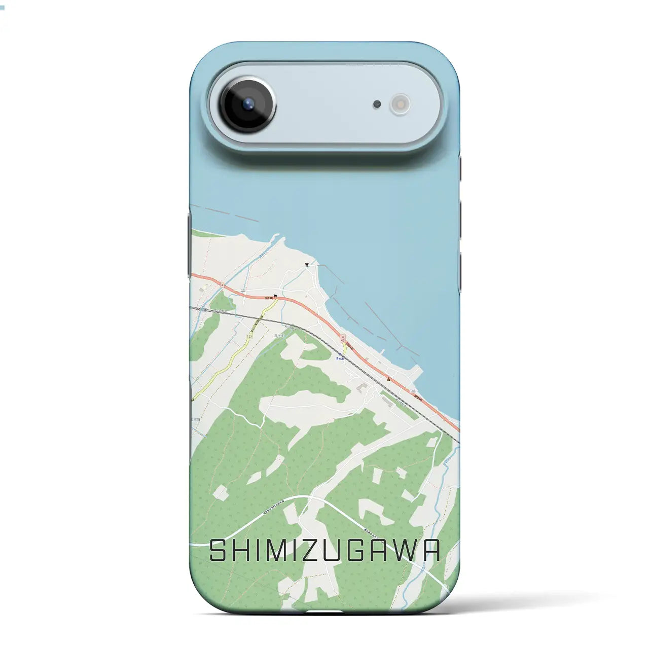 【清水川(青森県)】地図柄iPhoneケース(バックカバータイプ)