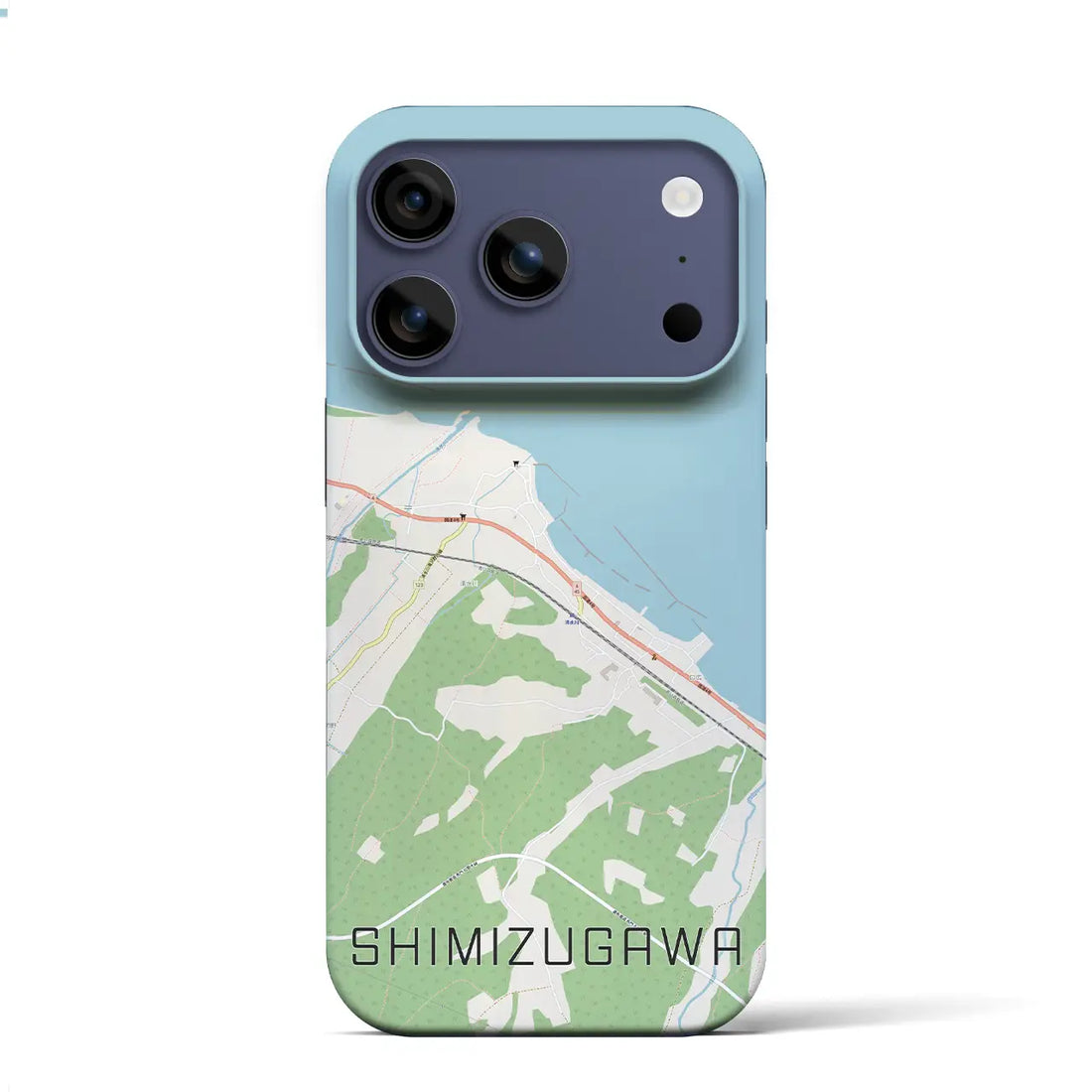 【清水川(青森県)】地図柄iPhoneケース(バックカバータイプ)ナチュラル・iPhone 17 Pro Max 用