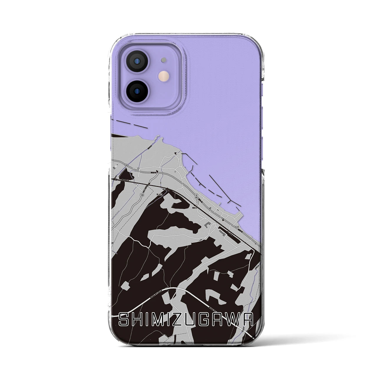 【清水川(青森県)】地図柄iPhoneケース(クリアタイプ)
