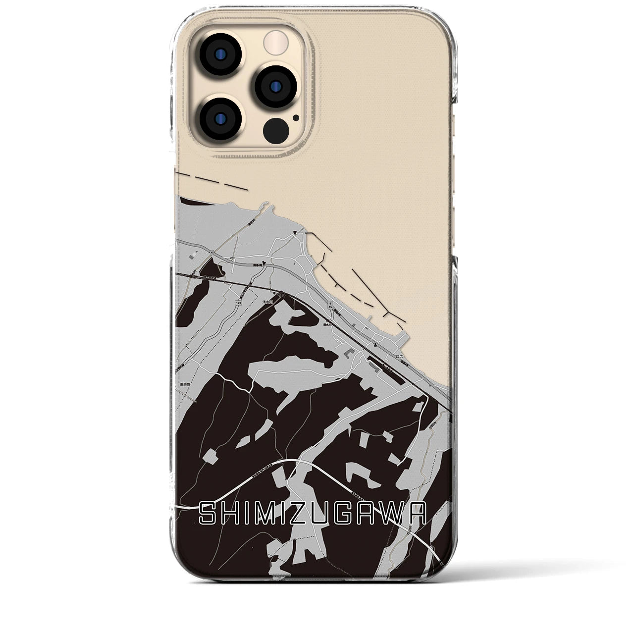 【清水川(青森県)】地図柄iPhoneケース(クリアタイプ)