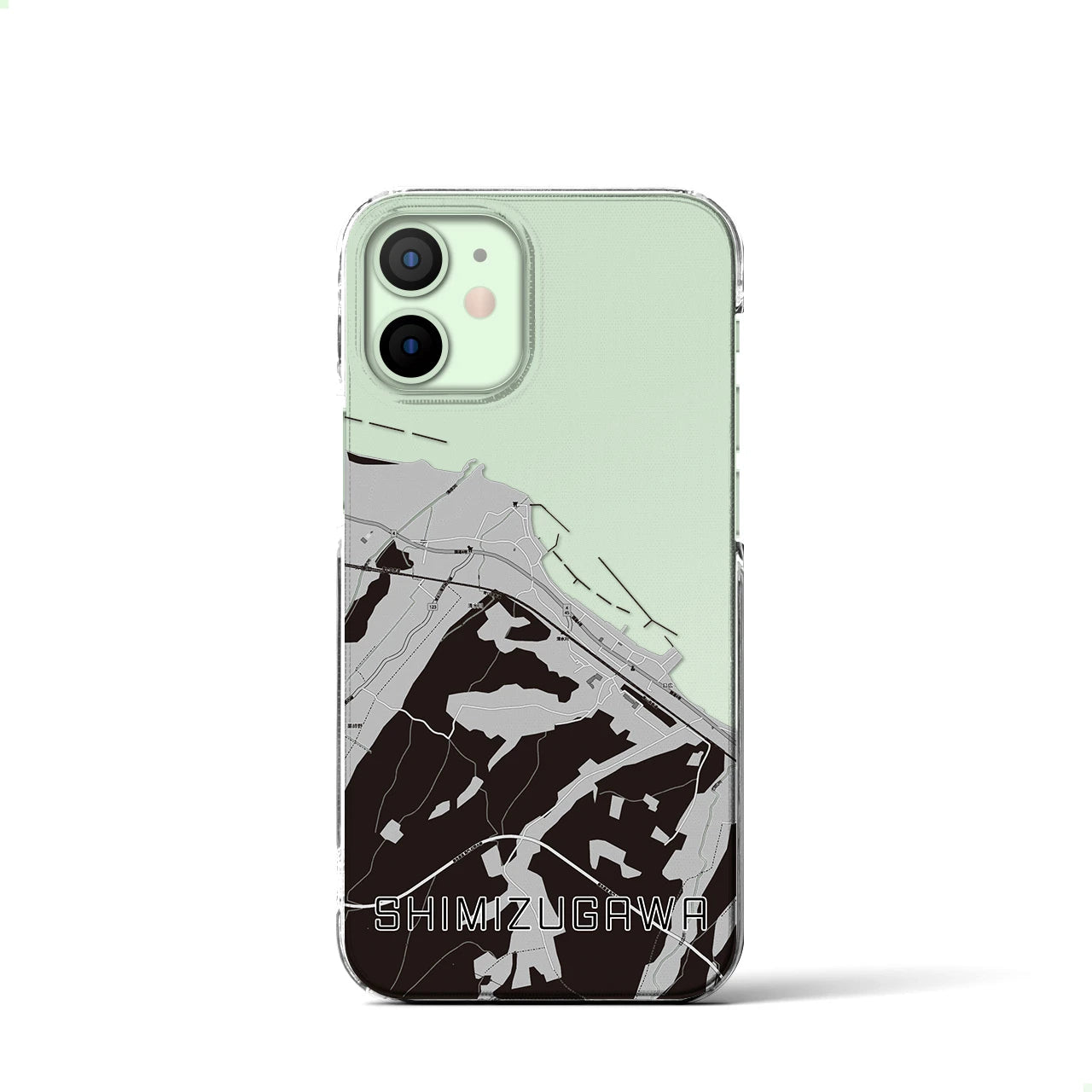 【清水川(青森県)】地図柄iPhoneケース(クリアタイプ)
