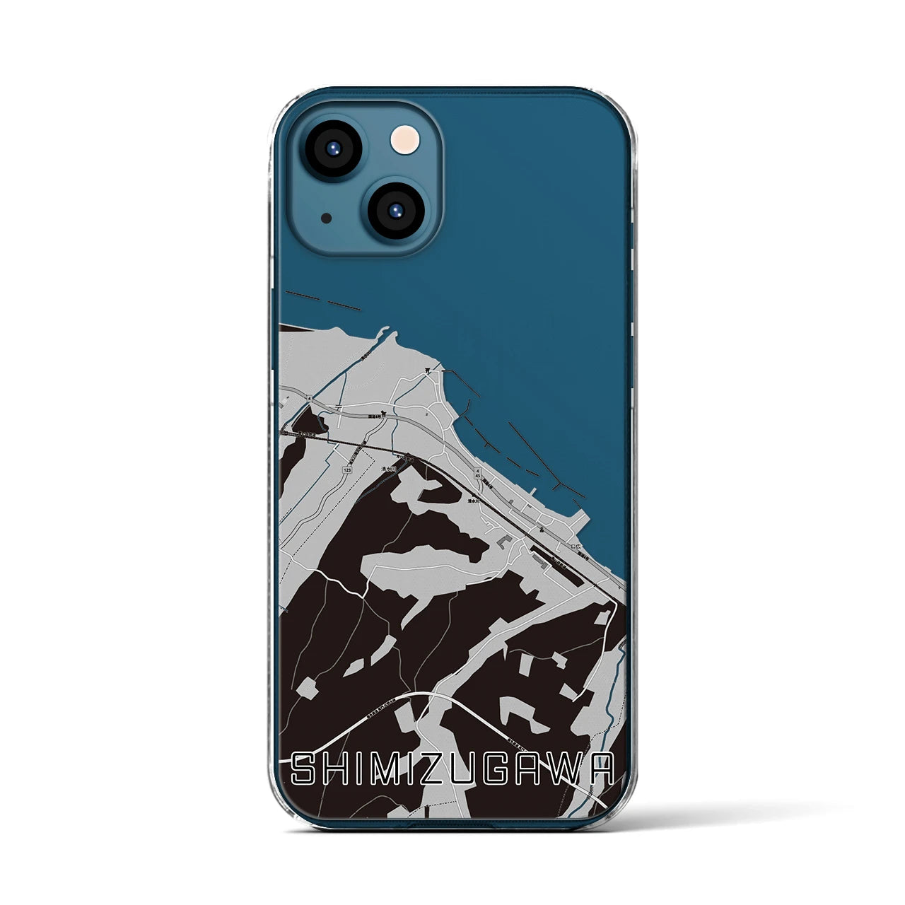 【清水川(青森県)】地図柄iPhoneケース(クリアタイプ)