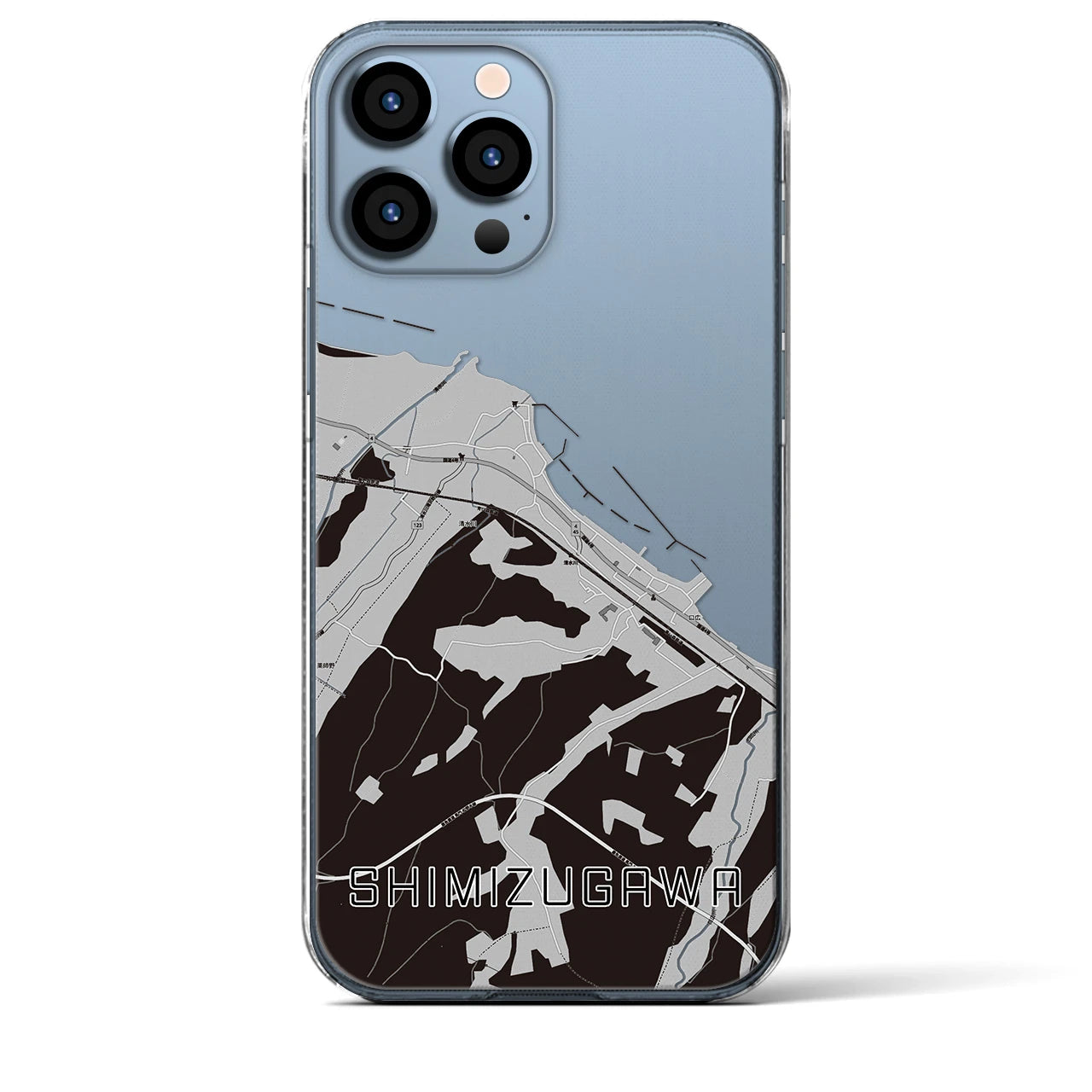【清水川(青森県)】地図柄iPhoneケース(クリアタイプ)