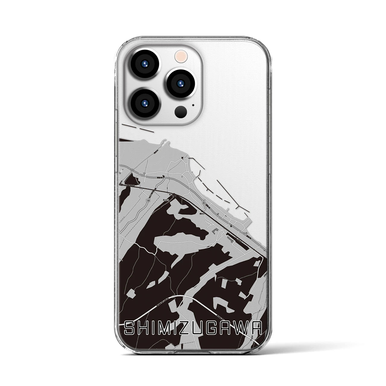 【清水川(青森県)】地図柄iPhoneケース(クリアタイプ)