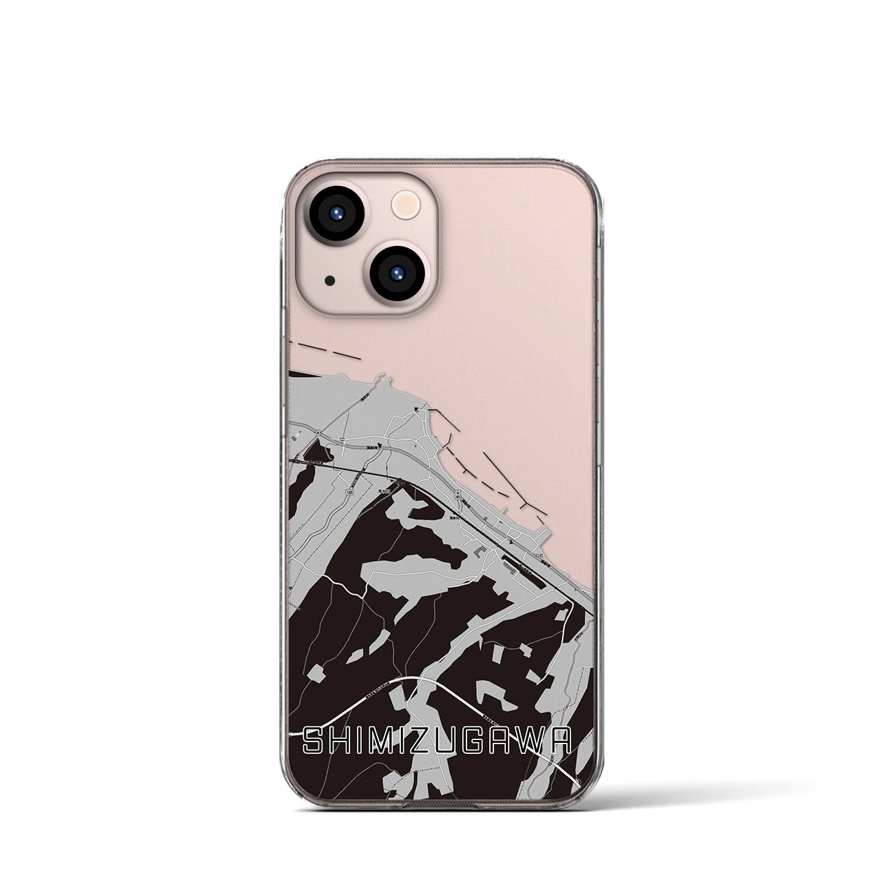 【清水川(青森県)】地図柄iPhoneケース(クリアタイプ)
