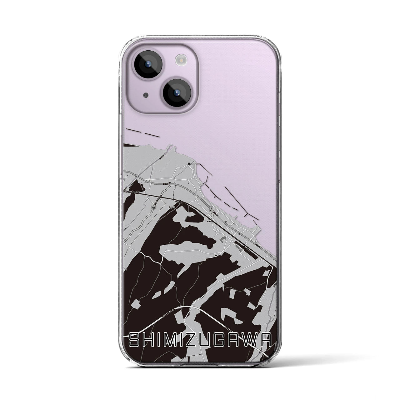 【清水川(青森県)】地図柄iPhoneケース(クリアタイプ)