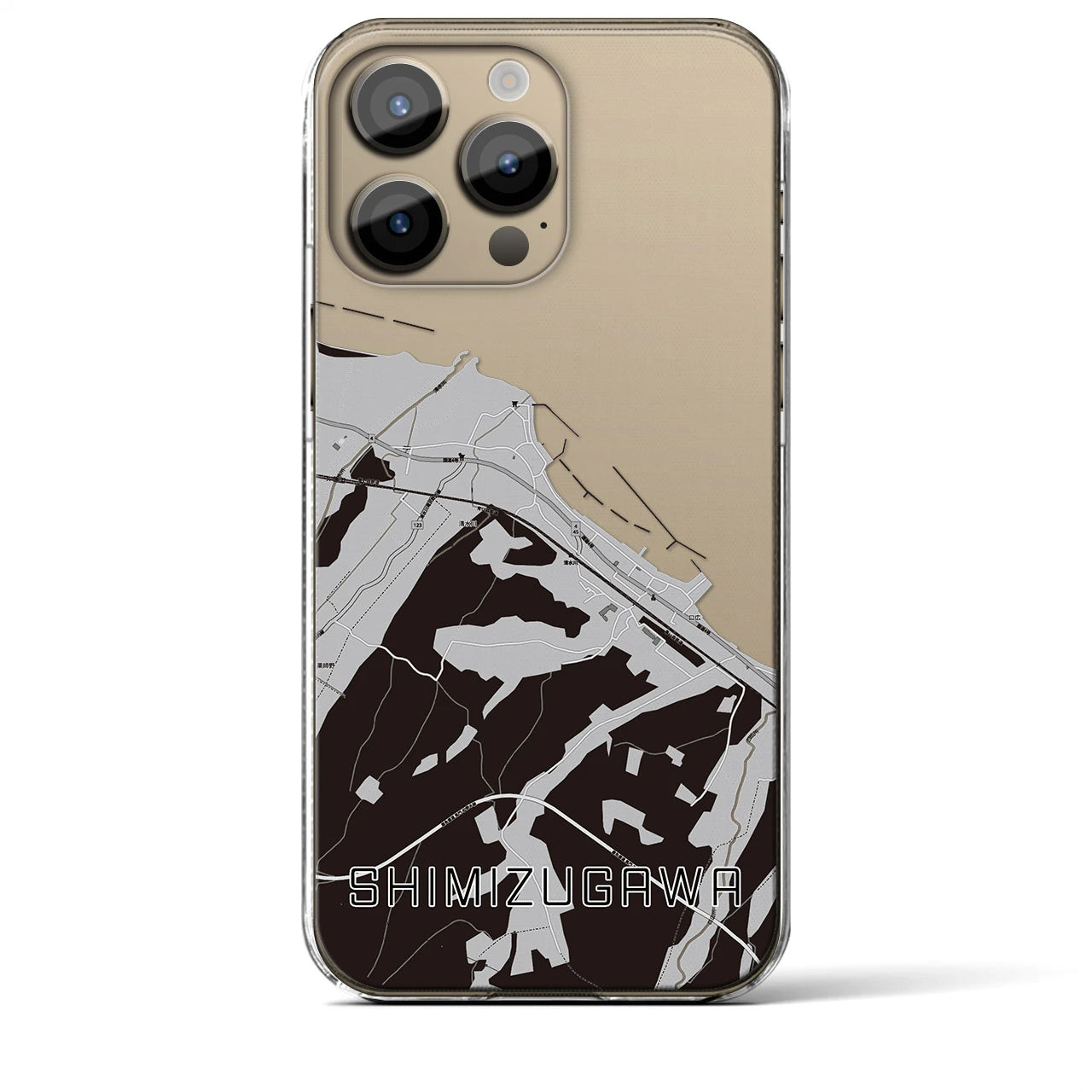【清水川(青森県)】地図柄iPhoneケース(クリアタイプ)