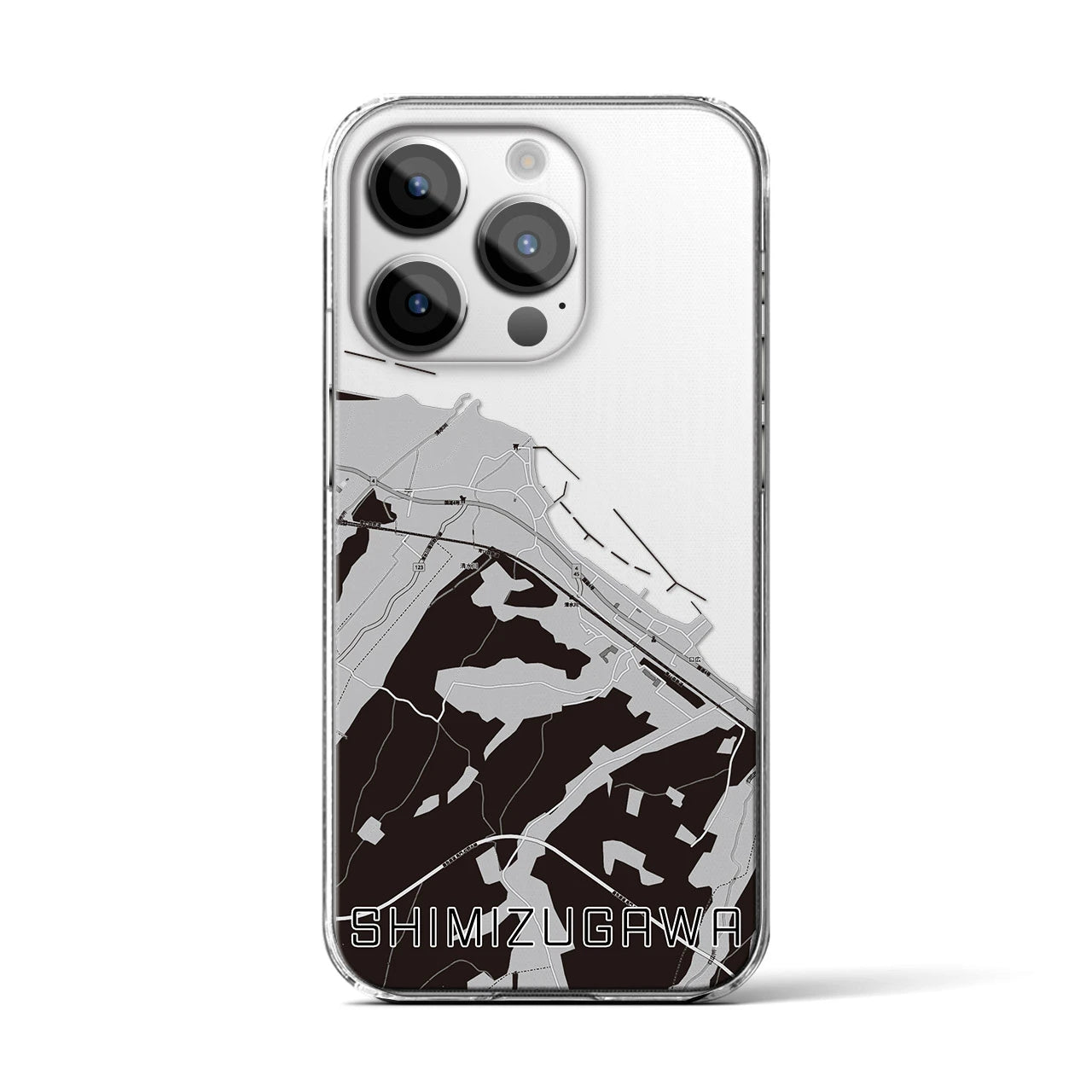 【清水川(青森県)】地図柄iPhoneケース(クリアタイプ)