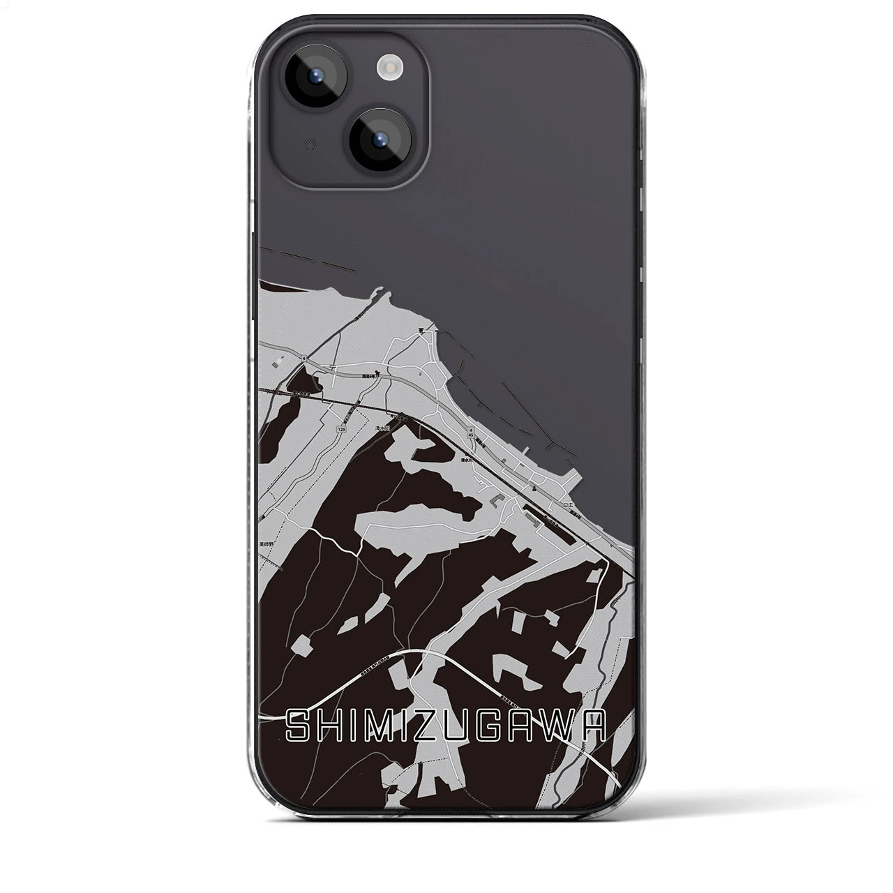 【清水川(青森県)】地図柄iPhoneケース(クリアタイプ)