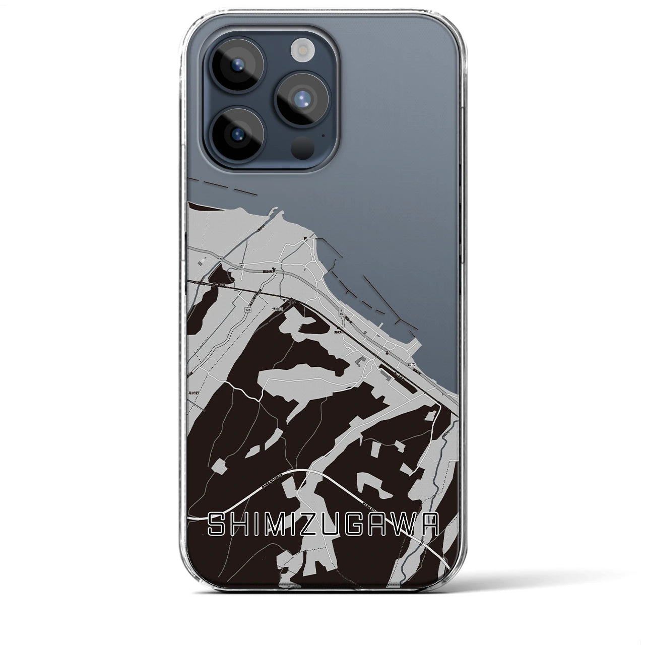 【清水川(青森県)】地図柄iPhoneケース(クリアタイプ)