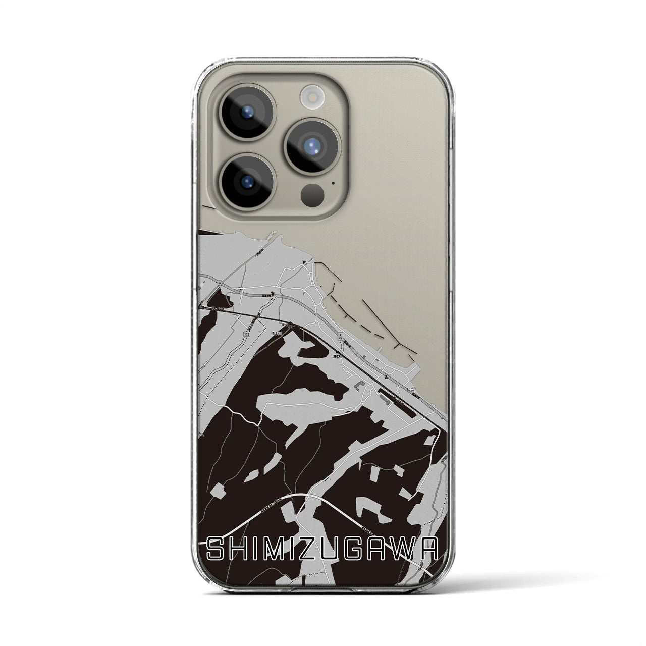 【清水川(青森県)】地図柄iPhoneケース(クリアタイプ)