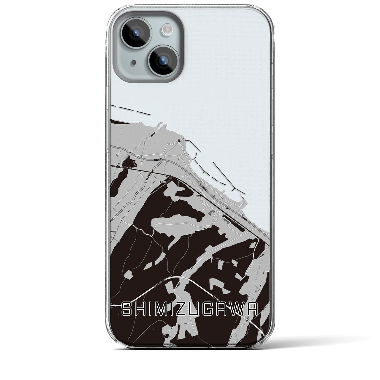 【清水川(青森県)】地図柄iPhoneケース(クリアタイプ)