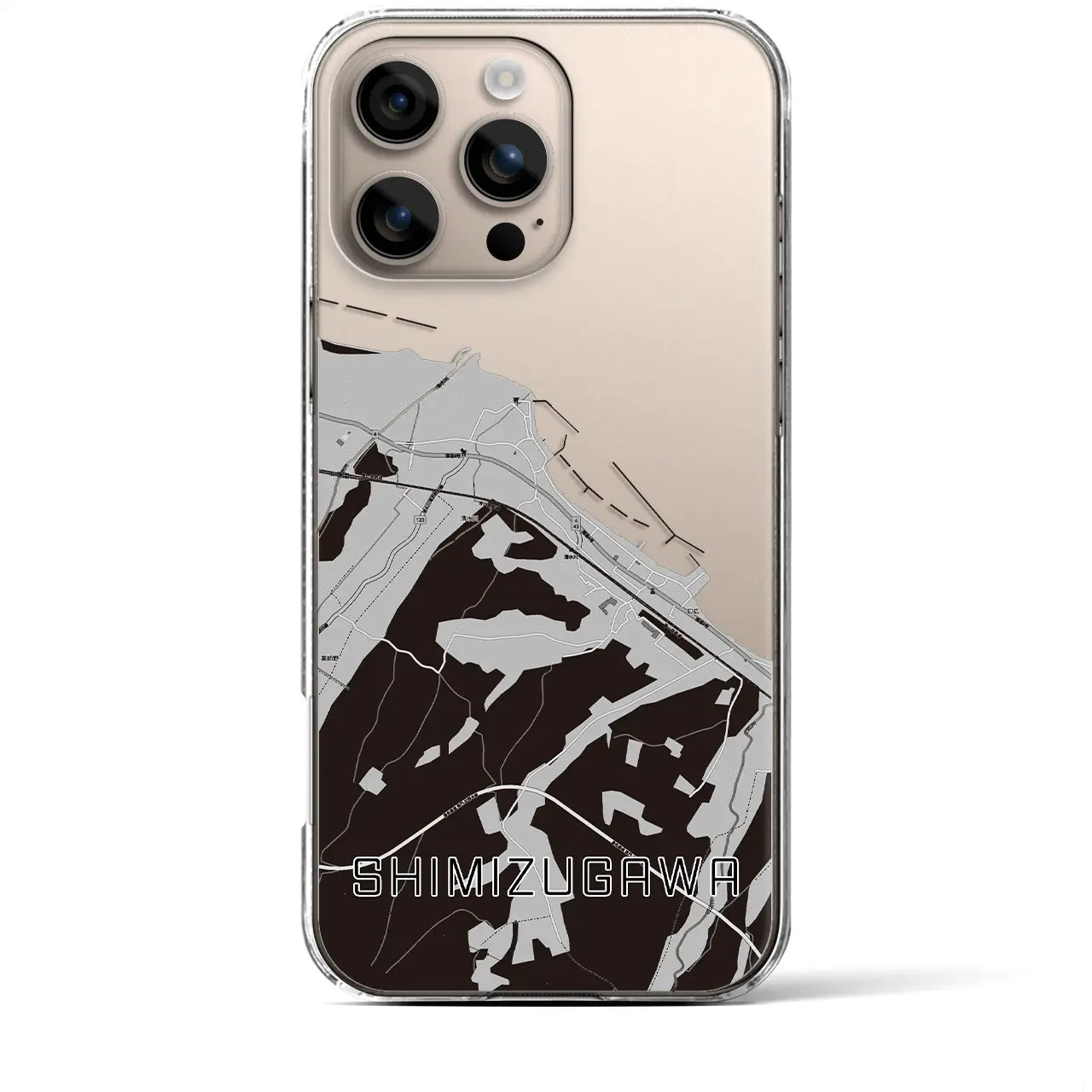 【清水川(青森県)】地図柄iPhoneケース(クリアタイプ)