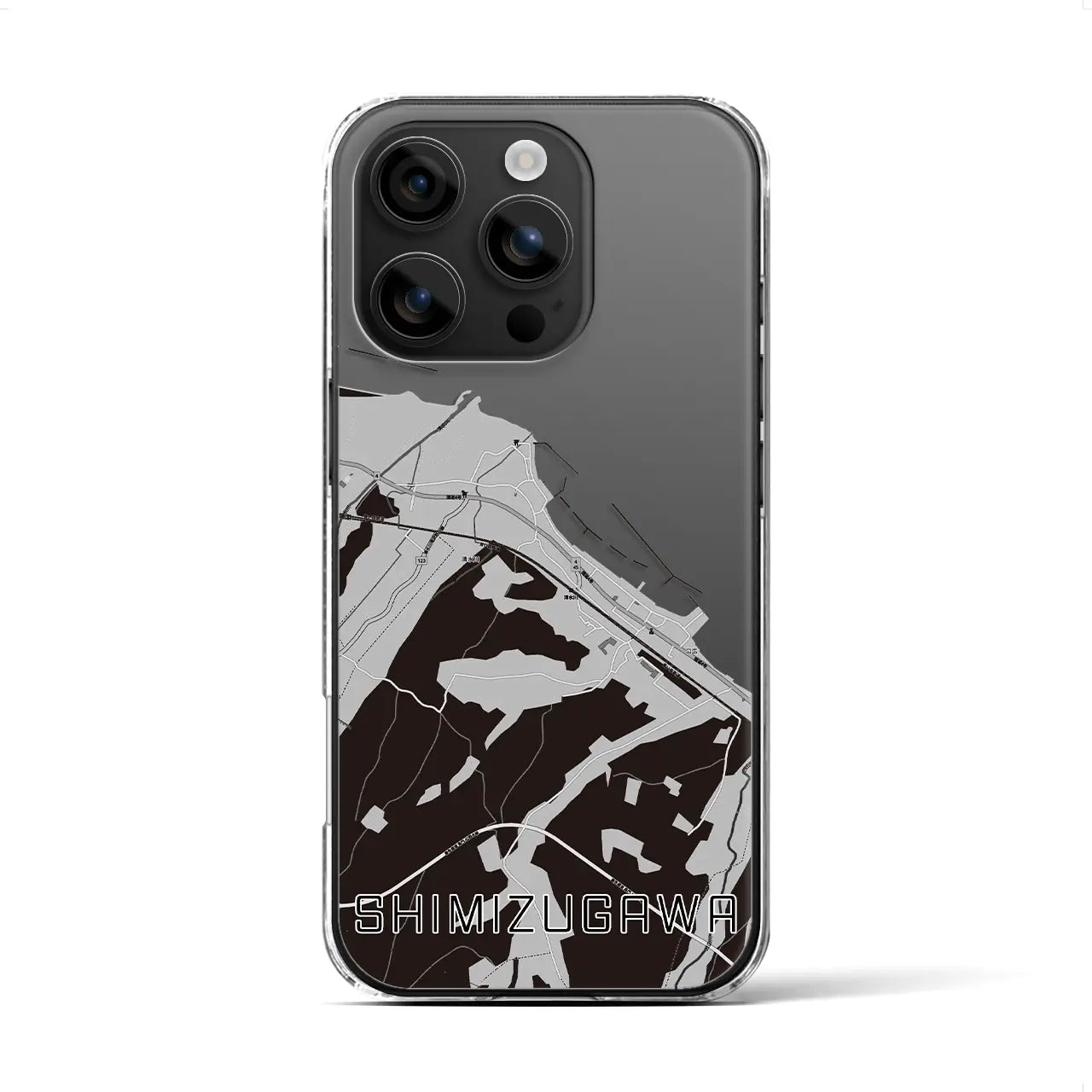 【清水川(青森県)】地図柄iPhoneケース(クリアタイプ)