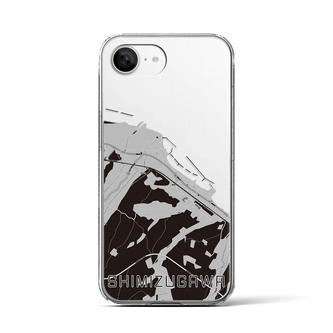 【清水川(青森県)】地図柄iPhoneケース(クリアタイプ)