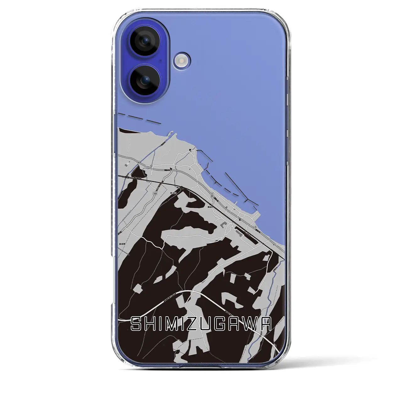 【清水川(青森県)】地図柄iPhoneケース(クリアタイプ)