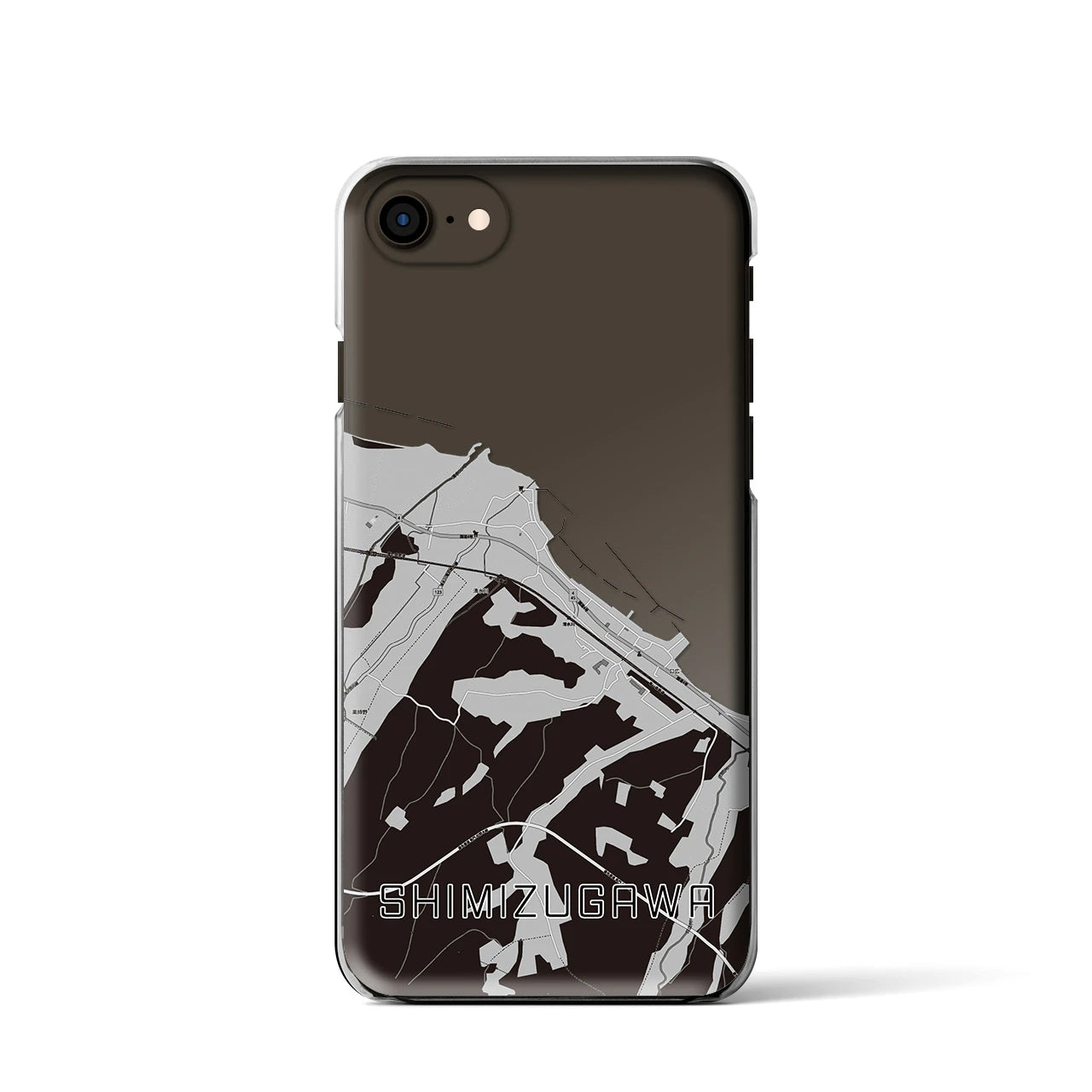 【清水川(青森県)】地図柄iPhoneケース(クリアタイプ)