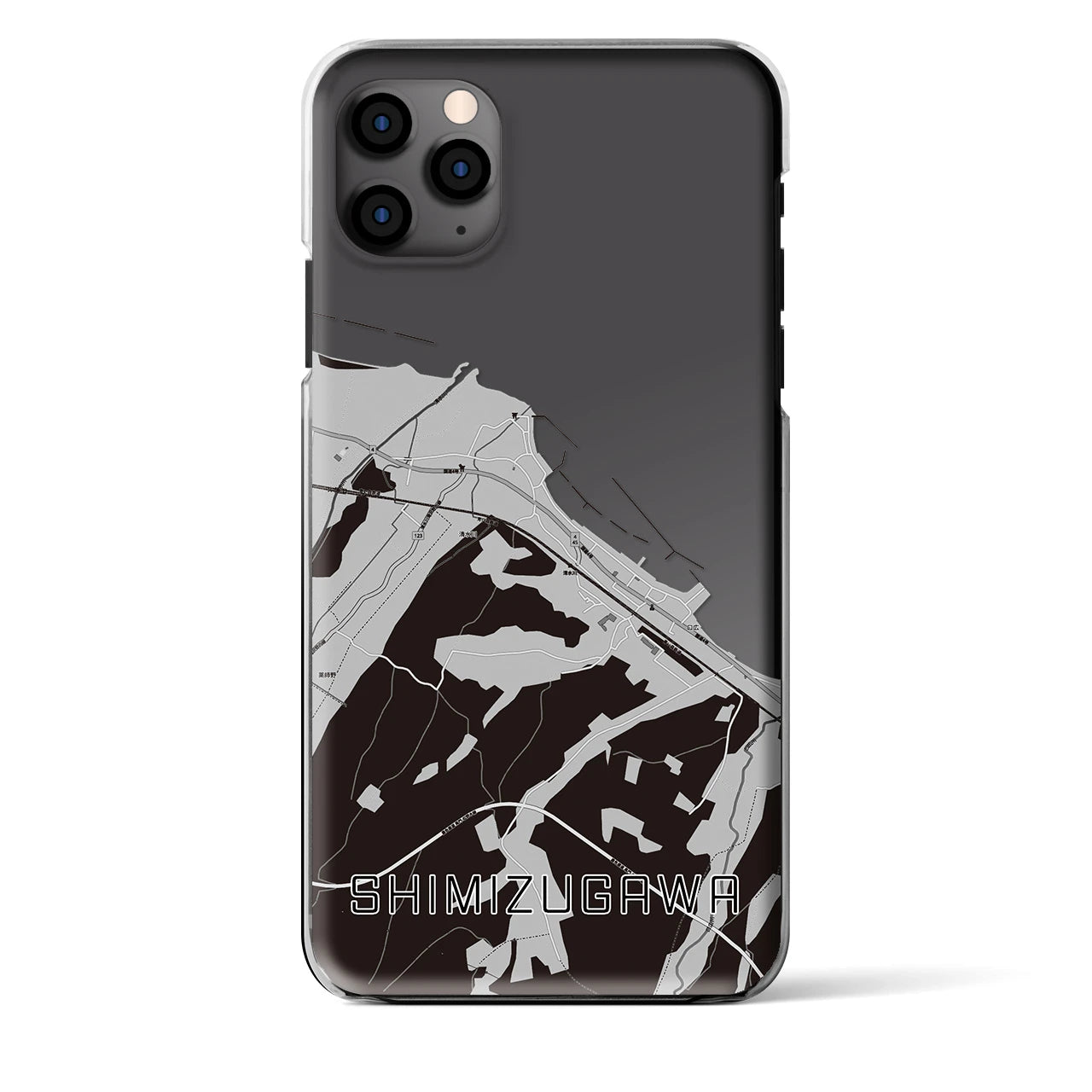 【清水川(青森県)】地図柄iPhoneケース(クリアタイプ)