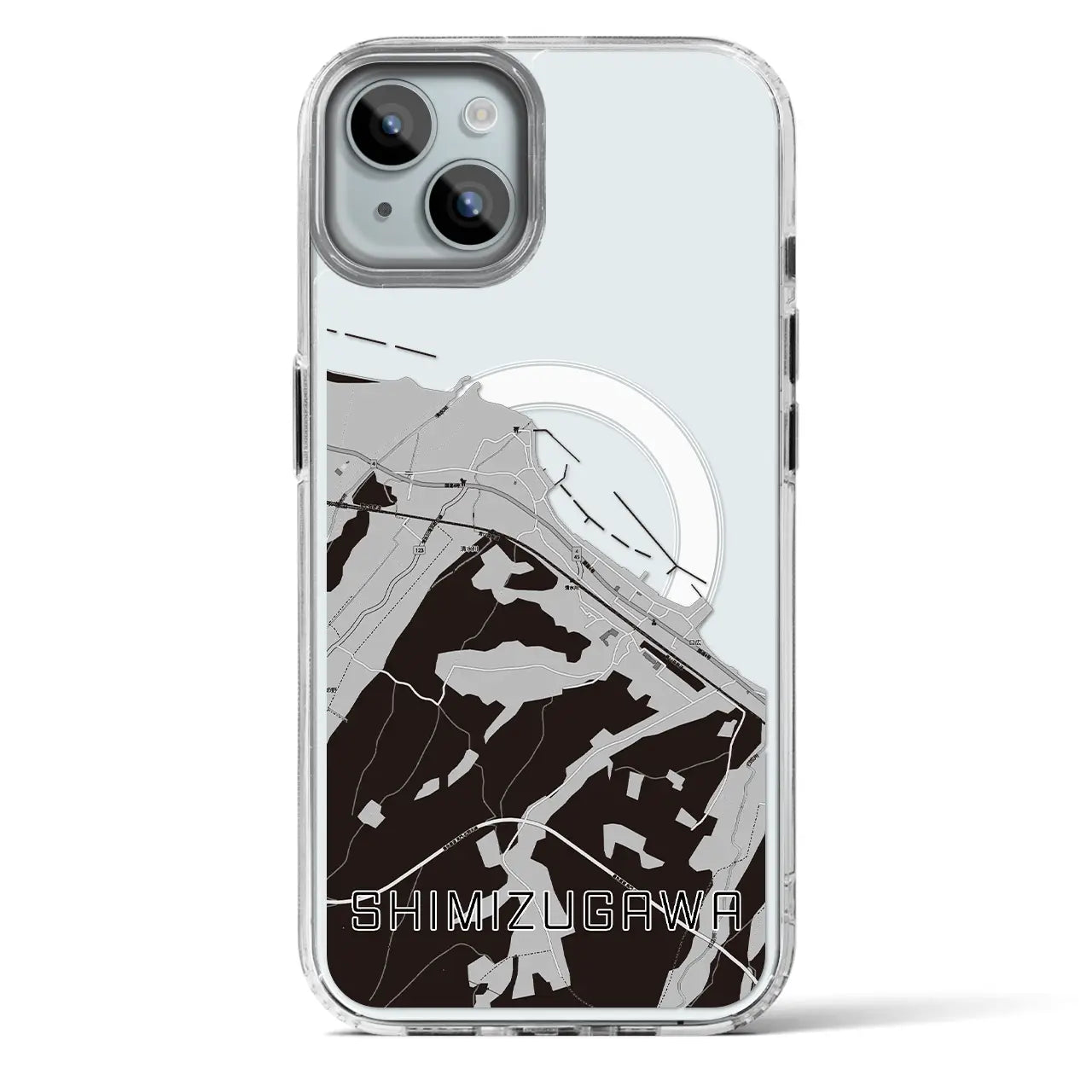 【清水川(青森県)】地図柄iPhoneケース(MagSafeタイプ)