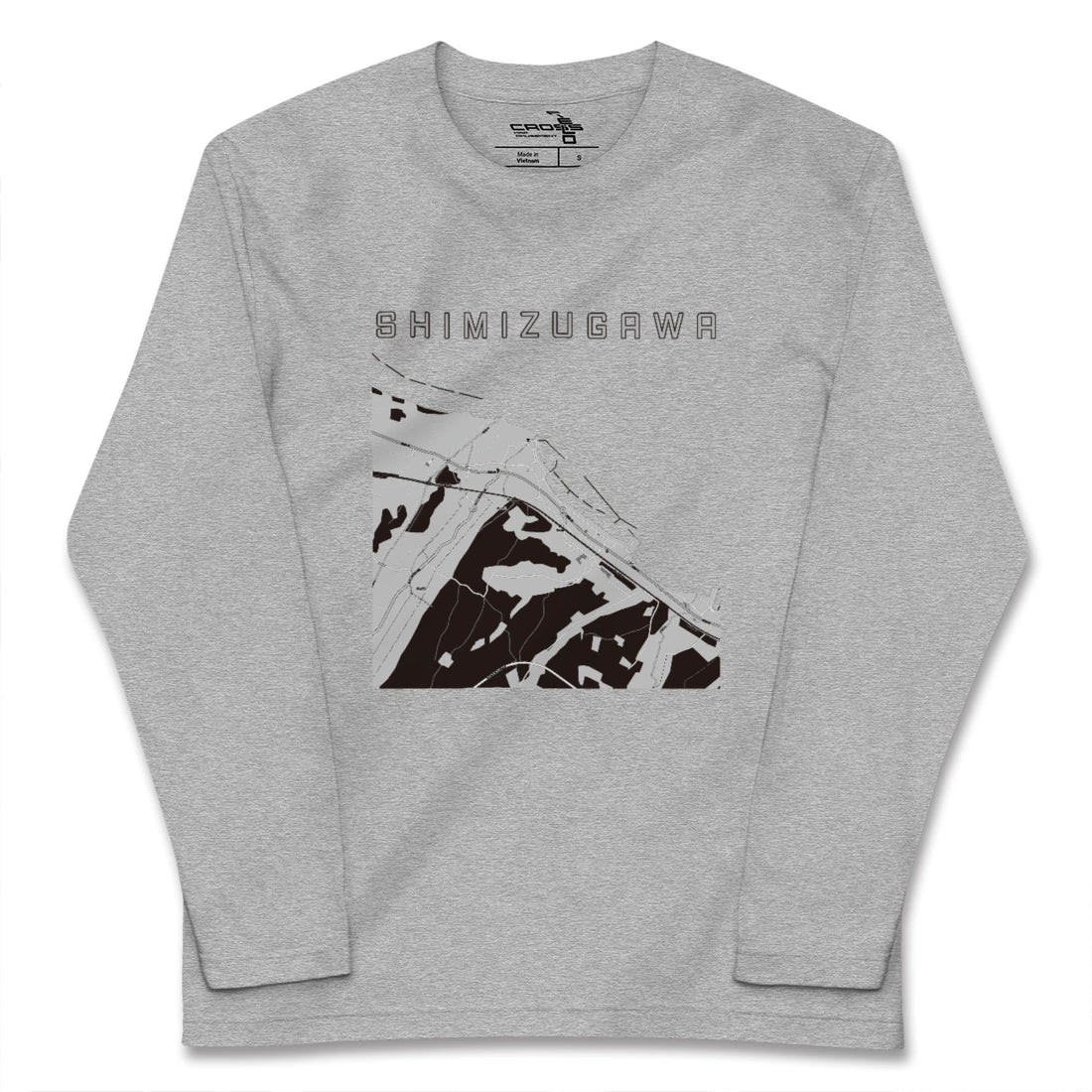 【清水川(青森県)】地図柄ロングスリーブTシャツ
