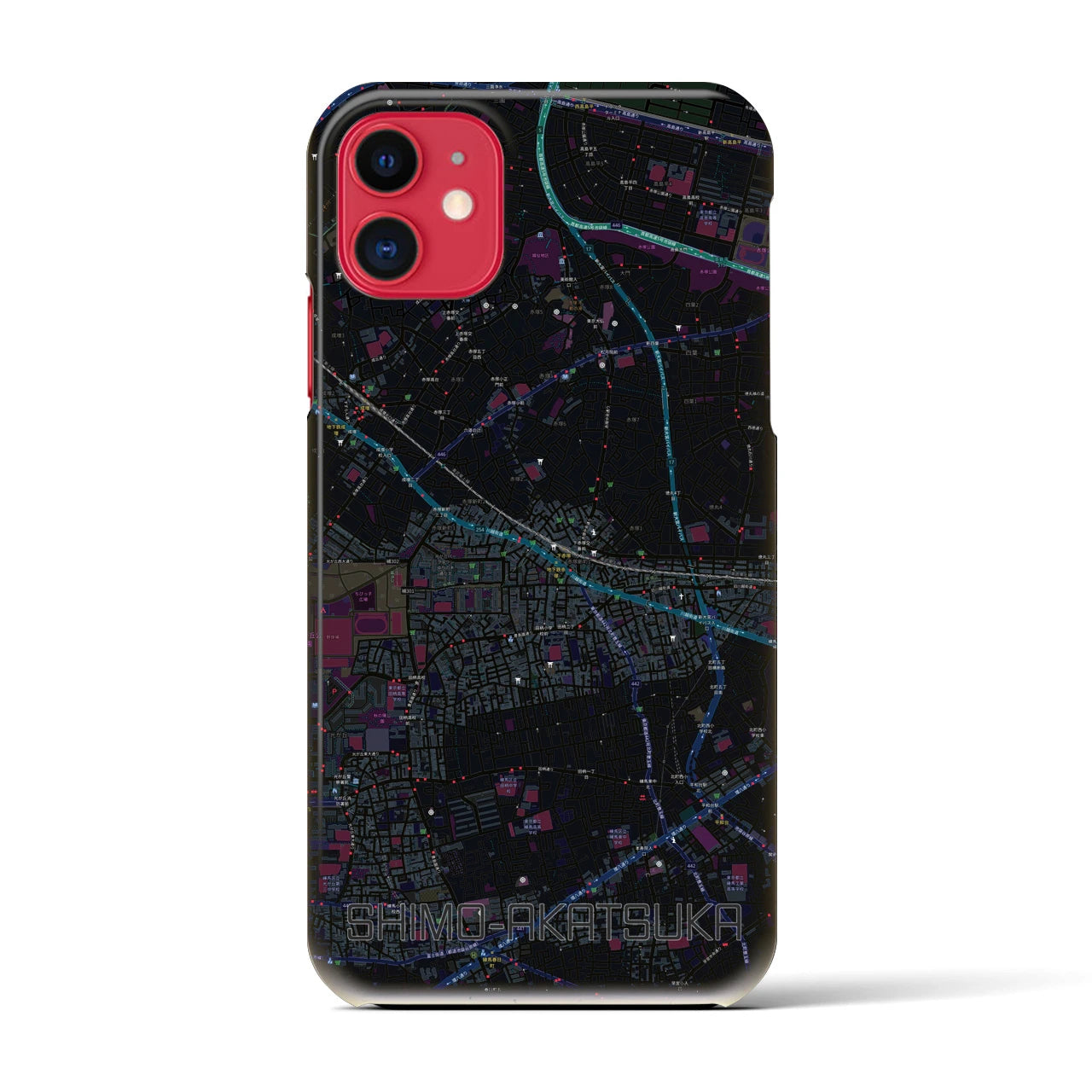 【下赤塚(東京都)】地図柄iPhoneケース(バックカバータイプ)