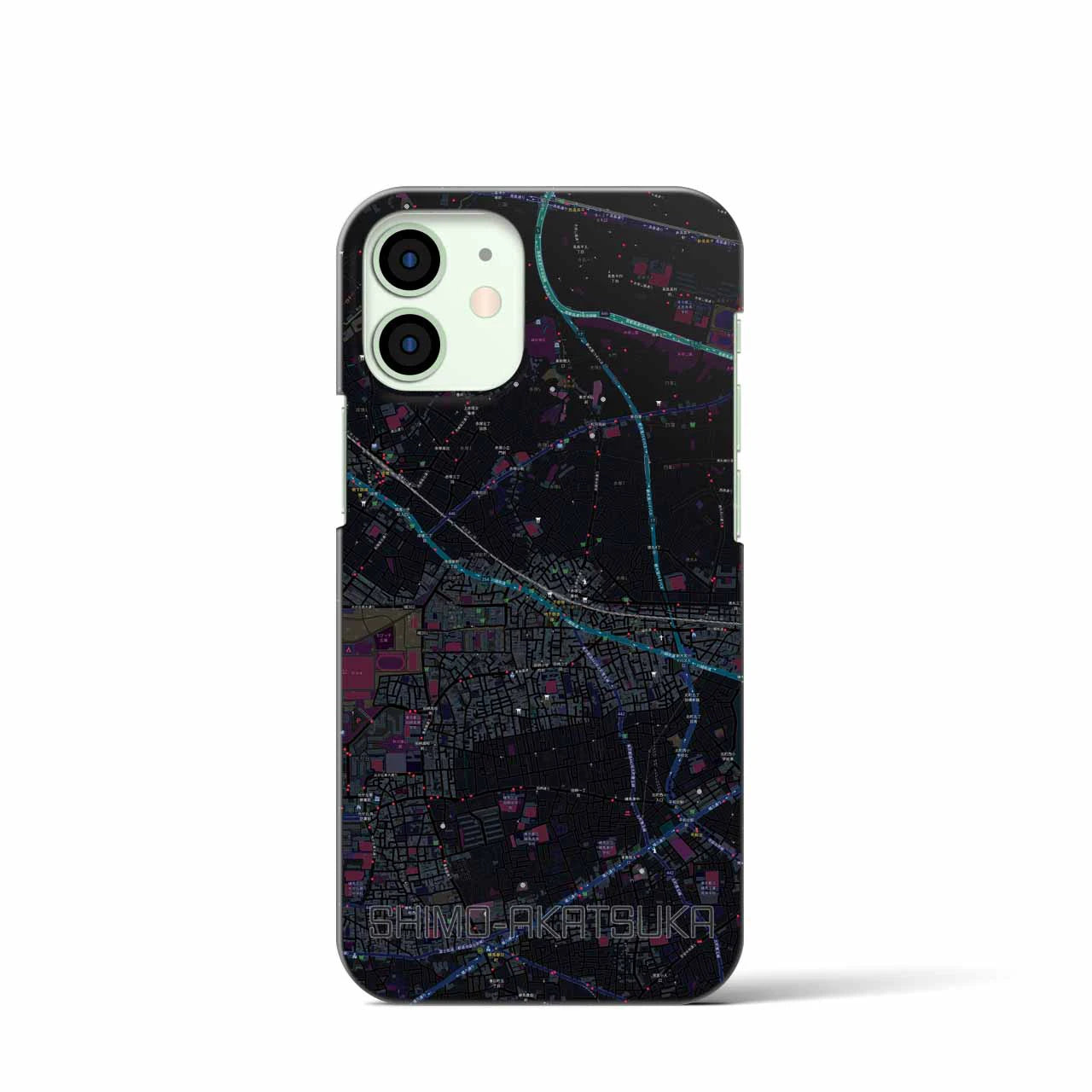 【下赤塚(東京都)】地図柄iPhoneケース(バックカバータイプ)