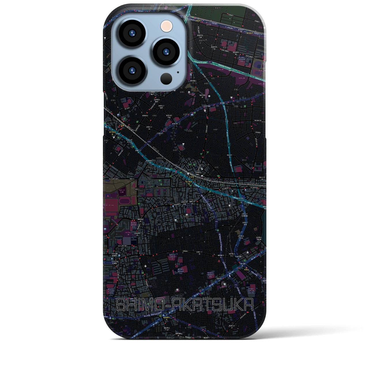 【下赤塚(東京都)】地図柄iPhoneケース(バックカバータイプ)