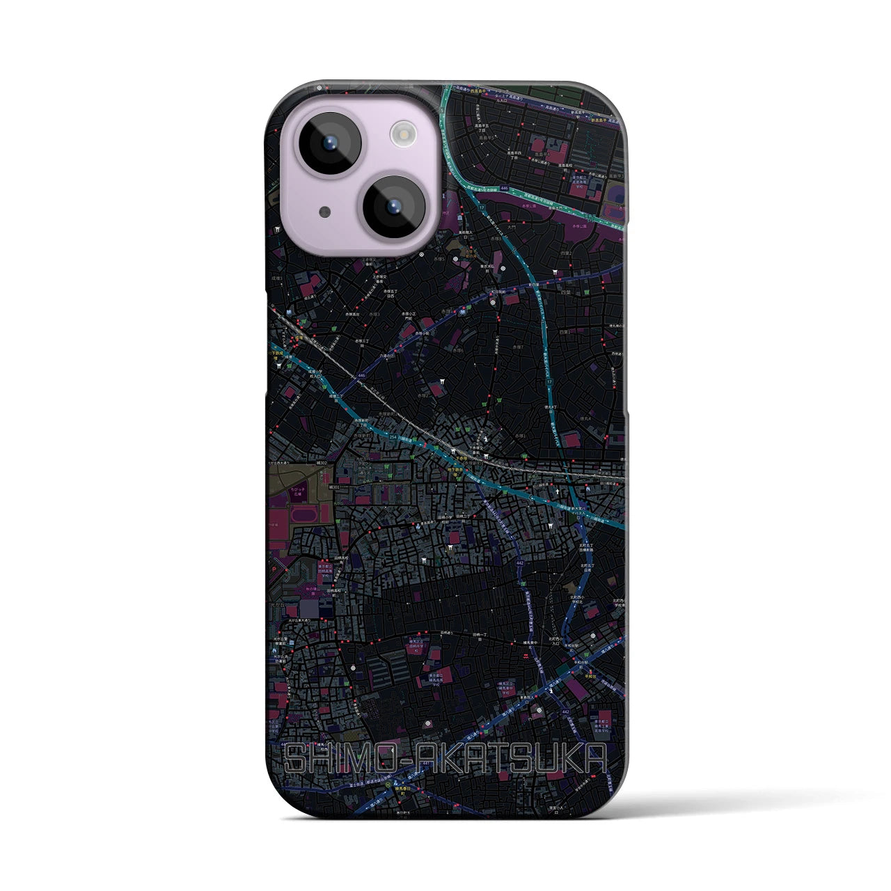 【下赤塚(東京都)】地図柄iPhoneケース(バックカバータイプ)