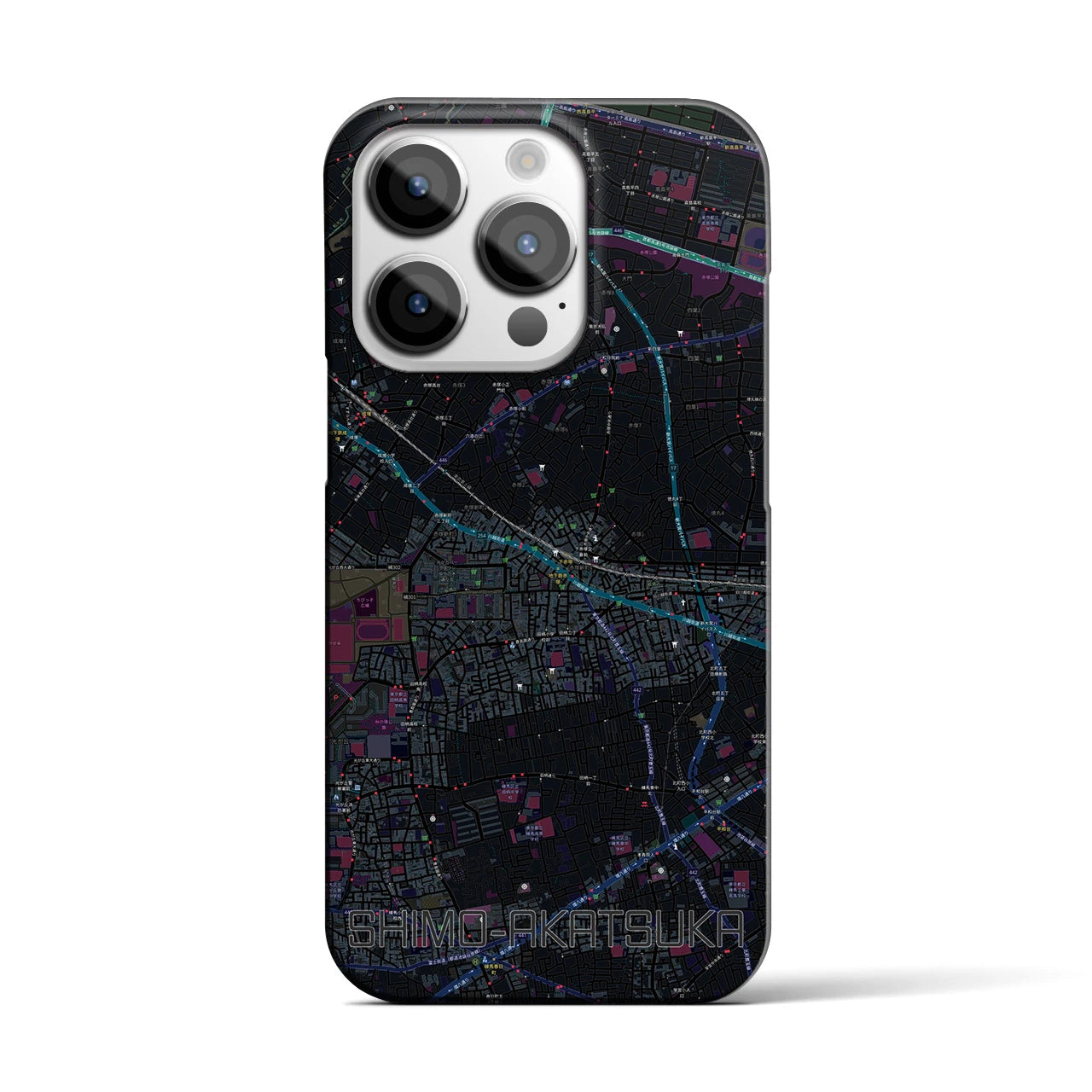 【下赤塚(東京都)】地図柄iPhoneケース(バックカバータイプ)