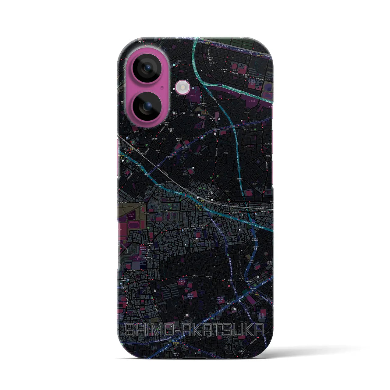 【下赤塚(東京都)】地図柄iPhoneケース(バックカバータイプ)