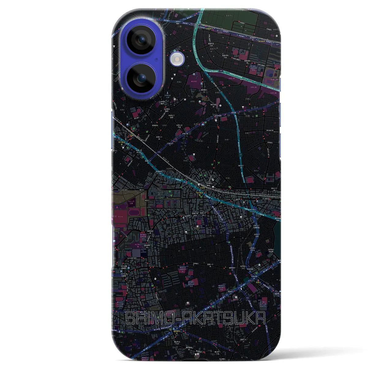 【下赤塚(東京都)】地図柄iPhoneケース(バックカバータイプ)
