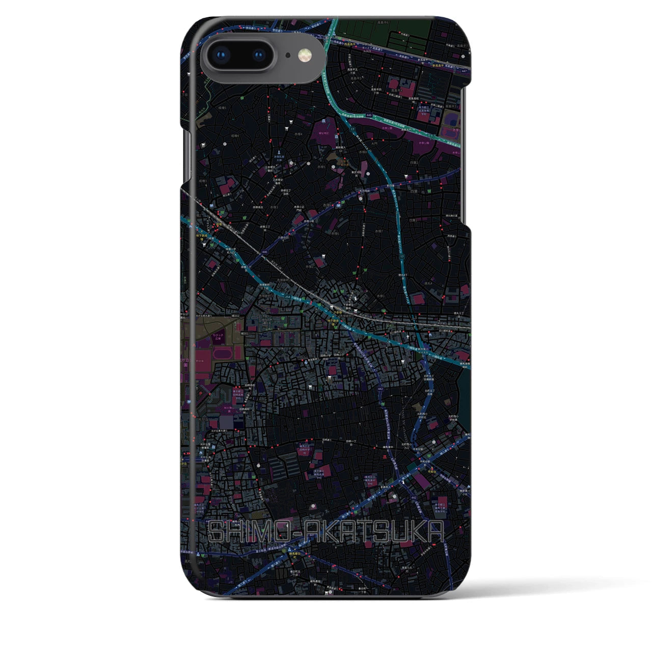 【下赤塚(東京都)】地図柄iPhoneケース(バックカバータイプ)