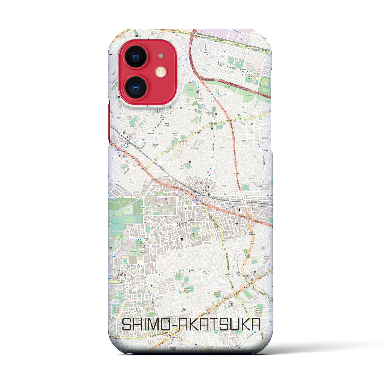【下赤塚(東京都)】地図柄iPhoneケース(バックカバータイプ)