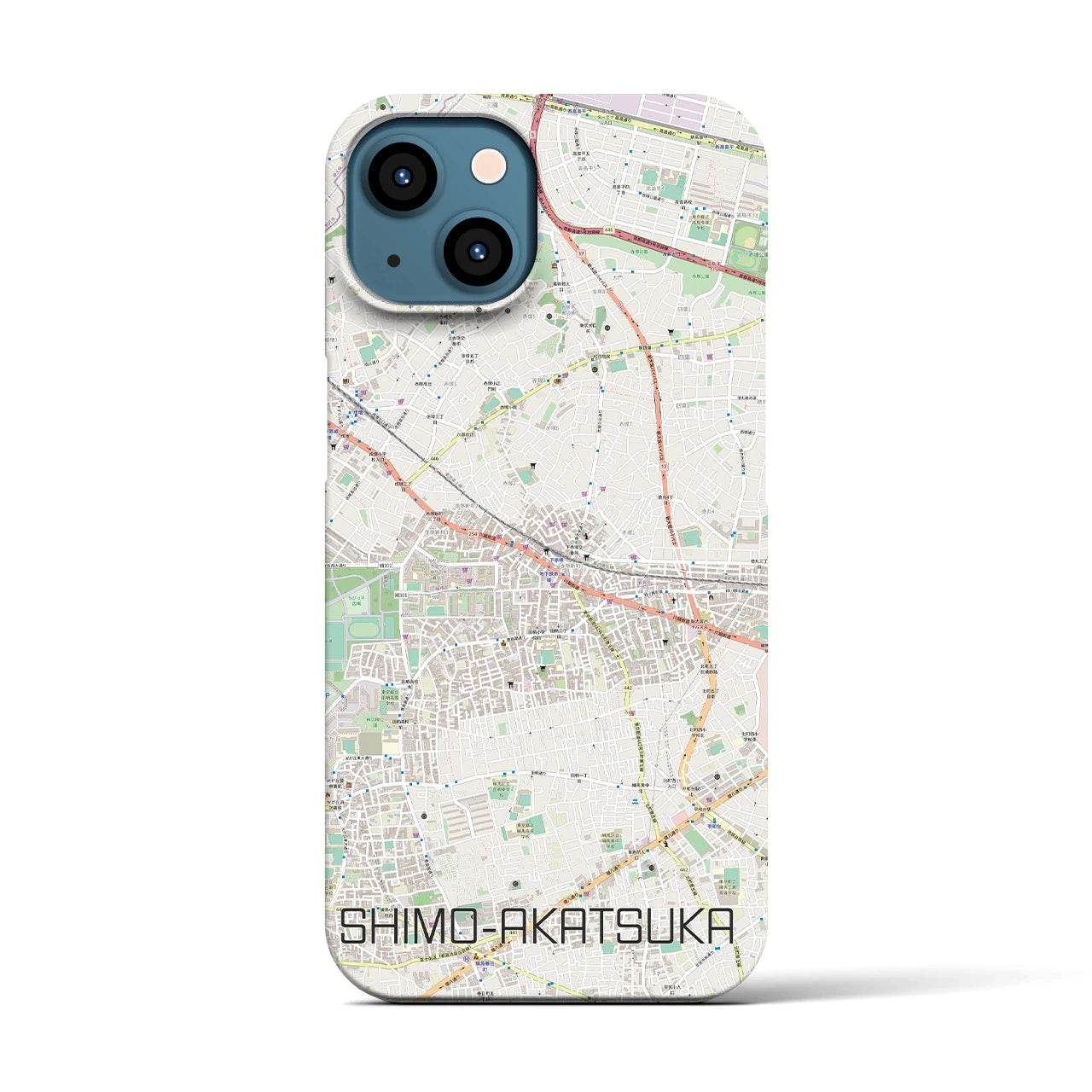 【下赤塚(東京都)】地図柄iPhoneケース(バックカバータイプ)