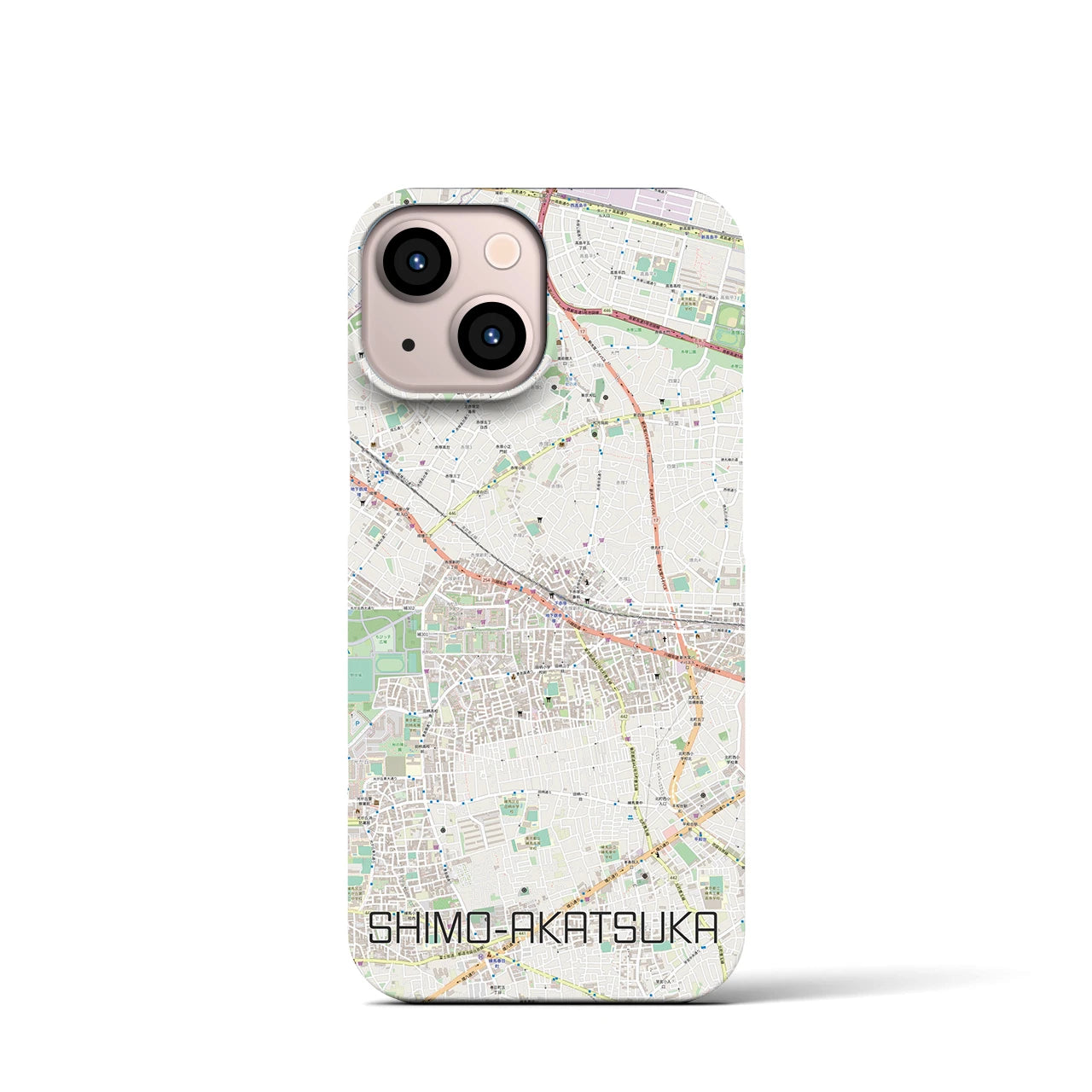 【下赤塚(東京都)】地図柄iPhoneケース(バックカバータイプ)