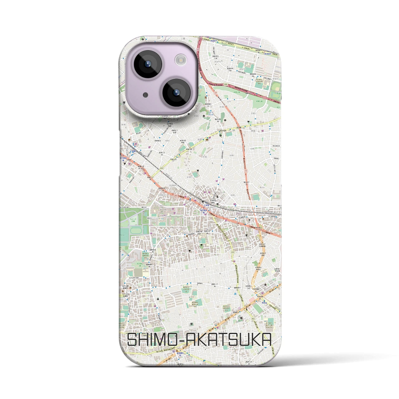 【下赤塚(東京都)】地図柄iPhoneケース(バックカバータイプ)